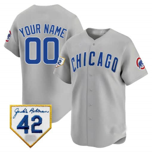 Custom Chicago Cubs 2024 Jackie Robinson Patch Vapor Premier Limited V2¨C All Stitched Baseball Jersey