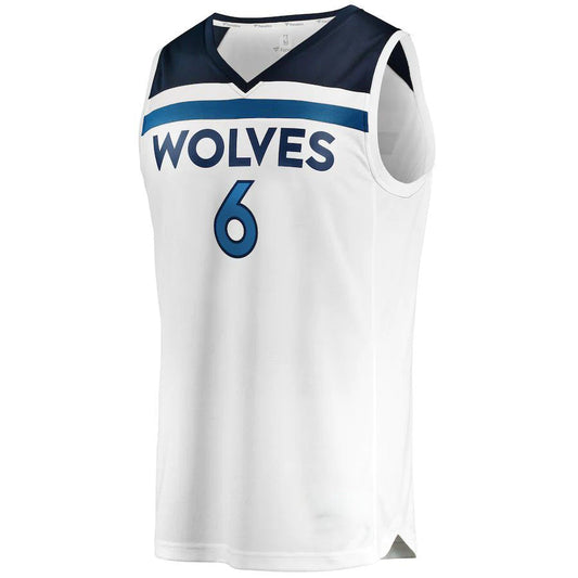 M.Timberwolves #6 Jordan McLaughlin Fanatics Branded Fast Break Player Jersey Association Edition White Stitched American Basketball Jersey