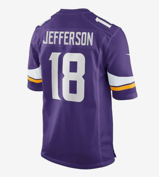 MN.Vikings #18 Justin Jefferson Player Purple Game Football Jerseys