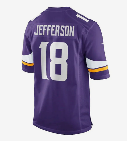 MN.Vikings #18 Justin Jefferson Player Purple Game Football Jerseys