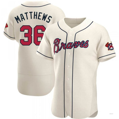 Atlanta Braves #36 Gary Matthews Cream Alternate Jersey Stitches Baseball Jerseys