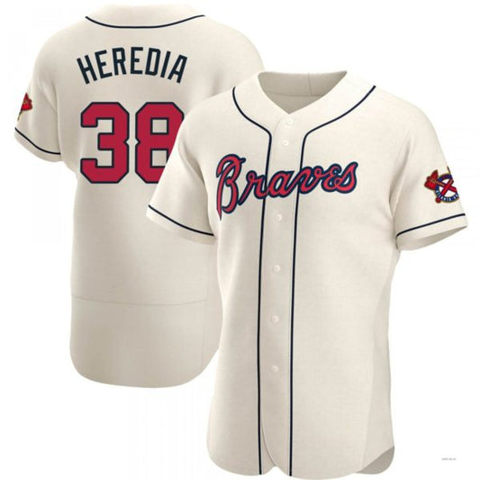 Atlanta Braves #38 Guillermo Heredia Cream Alternate Jersey Stitches Baseball Jerseys