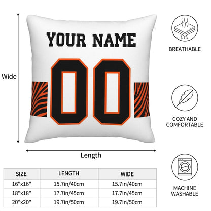 Custom C.Bengals Pillow Decorative Throw Pillow Case - Print Personalized Football Team Fans Name & Number Birthday Gift Football Pillows