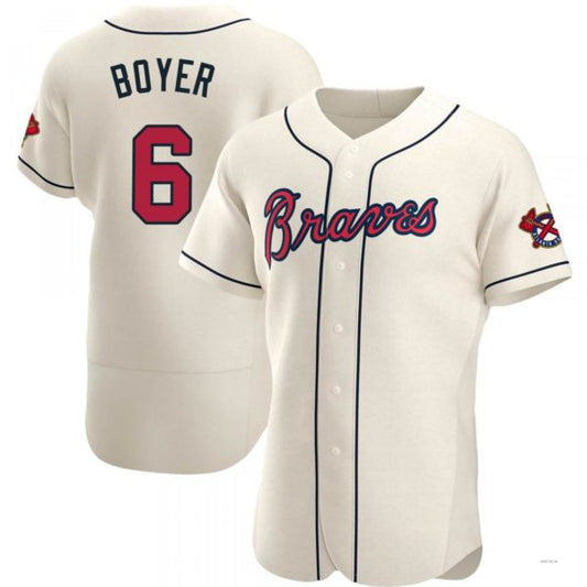 Atlanta Braves #6 Clete Boyer Cream Alternate Jersey Stitches Baseball Jerseys