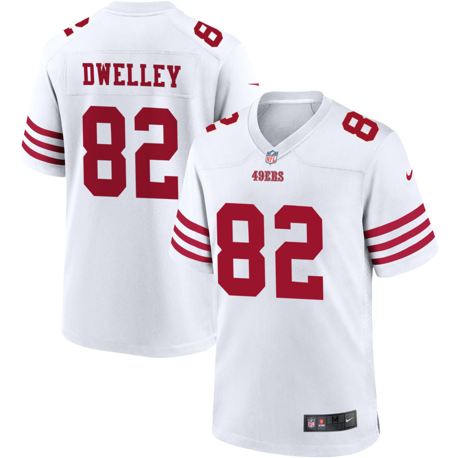 Football Jerseys SF.49ers #82 Ross Dwelley Player Stitched Game Jersey