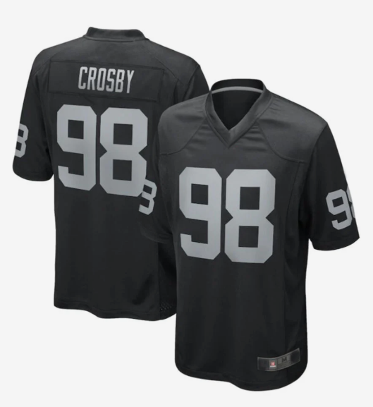 #98 Maxx Crosby Player LV.Raiders Black Game Football Jerseys
