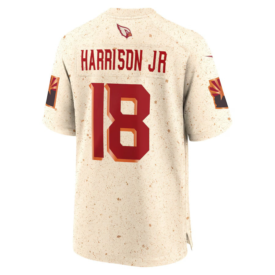 A.Cardinals #18 Marvin Harrison Jr. 2025 Rivalries Collection Game Jersey-CustomName - Natural Stitched American Football Jersey-CustomName