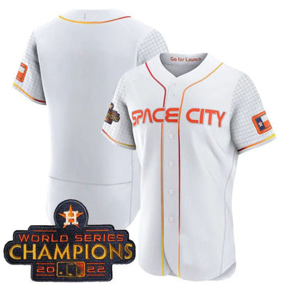 Houston Astros WHITE 2023 SPACE CITY CHAMPIONS FLEX JERSEY ¨C ALL STITCHEDBaseball Jerseys