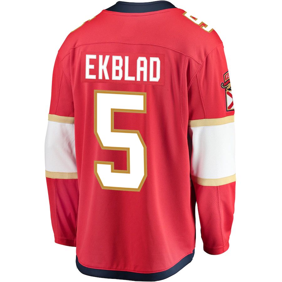 F.Panthers #5 Aaron Ekblad Fanatics Branded Breakaway Player Jersey Red Stitched American Hockey Jerseys CustomName