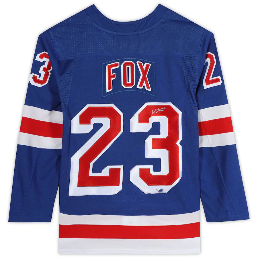 NY.Rangers #23 Adam Fox Fanatics Authentic Autographed Jersey Royal Stitched American Hockey Jerseys CustomName