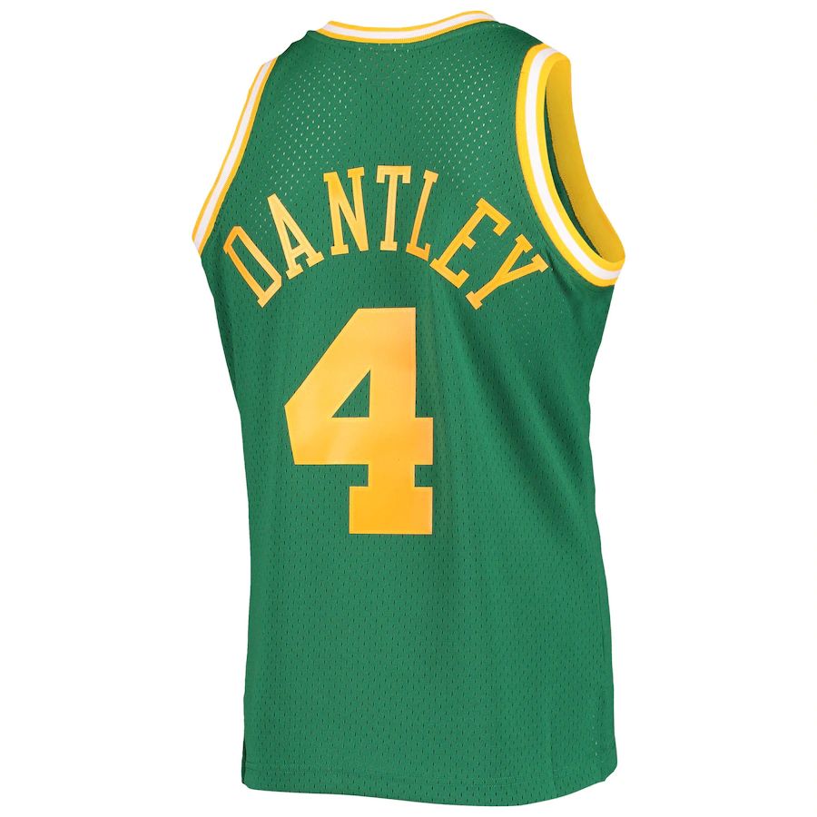 U.Jazz #4 Adrian Dantley Mitchell & Ness 1980-81 Hardwood Classics Swingman Jersey Green Stitched American Basketball Jersey