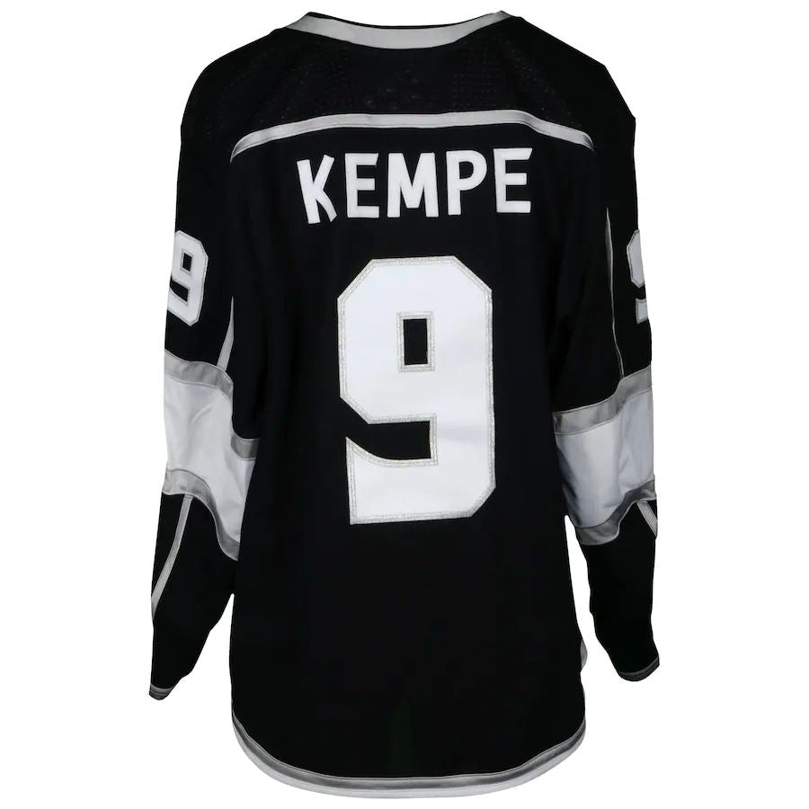 LA.Kings #9 Adrian Kempe Fanatics Authentic Game-Used  Black Jersey from the 2018 Playoffs  Stitched American Hockey Jerseys CustomName