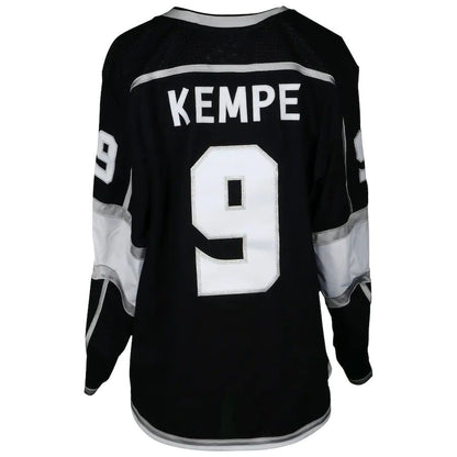 LA.Kings #9 Adrian Kempe Fanatics Authentic Game-Used  Black Jersey from the 2018 Playoffs  Stitched American Hockey Jerseys CustomName