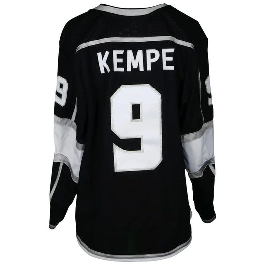 LA.Kings #9 Adrian Kempe Fanatics Authentic Game-Used  Black Jersey from the 2018 Playoffs  Stitched American Hockey Jerseys CustomName