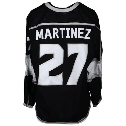 LA.Kings #27 Alec Martinez Fanatics Authentic Game-Used from the 2017-18 Season Black Stitched American Hockey Jerseys CustomName