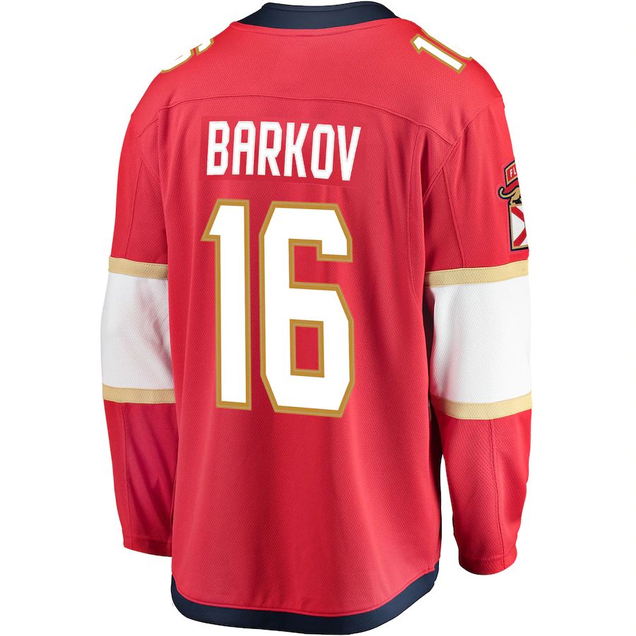 F.Panthers #16 Aleksander Barkov Fanatics Branded Premier Breakaway Player Jersey Red Stitched American Hockey Jerseys CustomName
