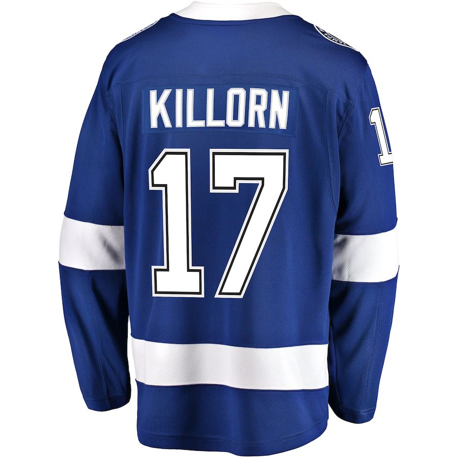 TB.Lightning #17 Alex Killorn Fanatics Branded Home Breakaway Player Jersey  Blue Stitched American Hockey Jerseys CustomName