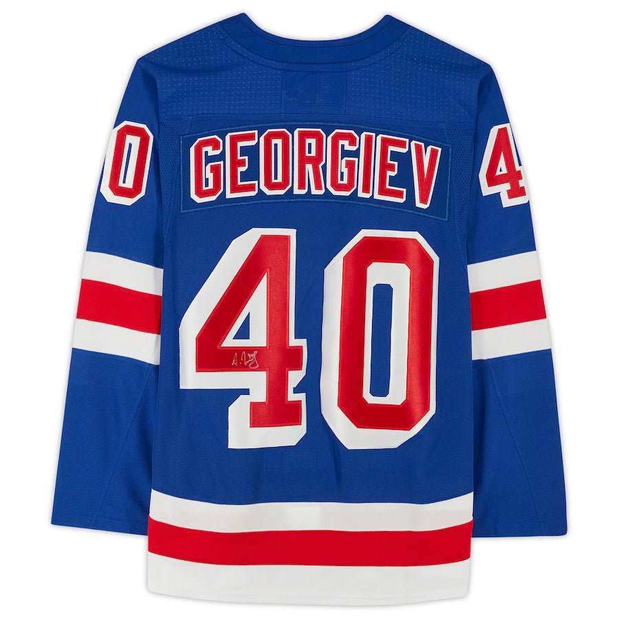 NY.Rangers #40 Alexandar Georgiev Fanatics Authentic Autographed Blue Jersey Stitched American Hockey Jerseys CustomName