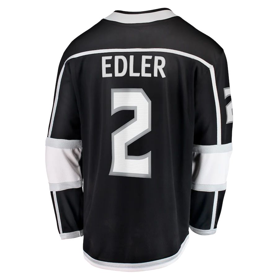 LA.Kings #2 Alexander Edler Fanatics Branded Home Breakaway Player Jersey  Black Stitched American Hockey Jerseys CustomName