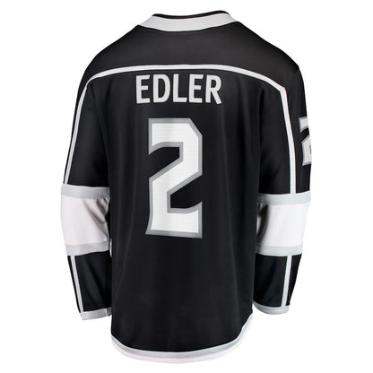 LA.Kings #2 Alexander Edler Fanatics Branded Home Breakaway Player Jersey  Black Stitched American Hockey Jerseys CustomName
