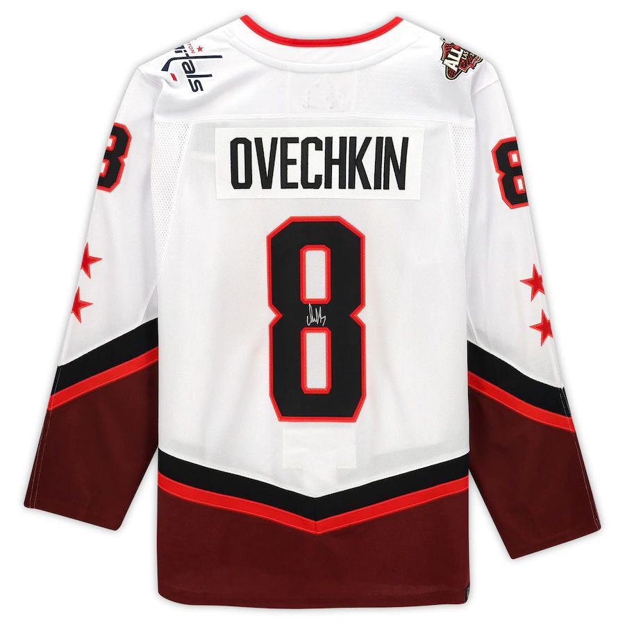 W.Capitals #8 Alex Ovechkin Fanatics Authentic Autographed 2022 All-Star Game Jersey White Stitched American Hockey Jerseys CustomName