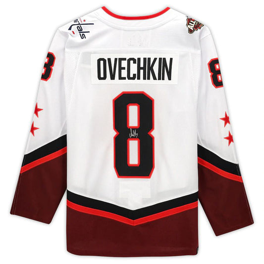 W.Capitals #8 Alex Ovechkin Fanatics Authentic Autographed 2022 All-Star Game Jersey White Stitched American Hockey Jerseys CustomName