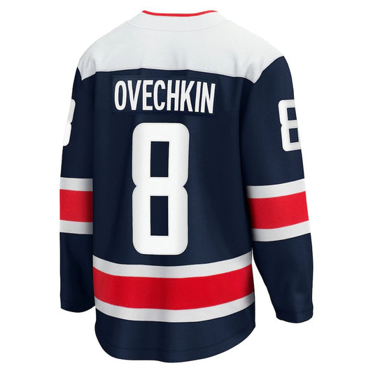 W.Capitals #8 Alex Ovechkin Fanatics Branded 2020-21 Alternate Premier Breakaway Player Jersey Navy Stitched American Hockey Jerseys CustomName