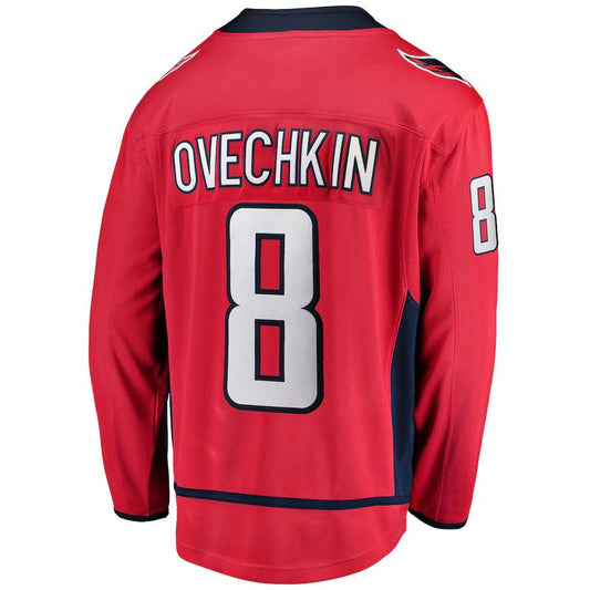 W.Capitals #8 Alex Ovechkin Fanatics Branded Breakaway Player Jersey Red Stitched American Hockey Jerseys CustomName