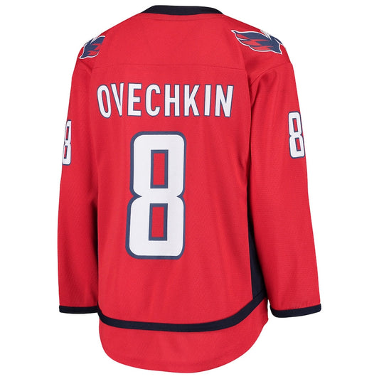 W.Capitals #8 Alex Ovechkin Home Replica Player Jersey Red Stitched American Hockey Jerseys CustomName