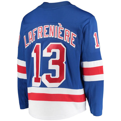 NY.Rangers #13 Alexis Lafreniere Fanatics Branded Premier Breakaway Player Jersey Blue Jersey Stitched American Hockey Jerseys CustomName