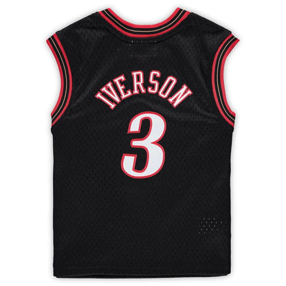 PH.76ers #3 Allen Iverson Mitchell & Ness Preschool 2000-2001 Hardwood Classics Throwback Team Jersey Black Stitched American Basketball Jersey