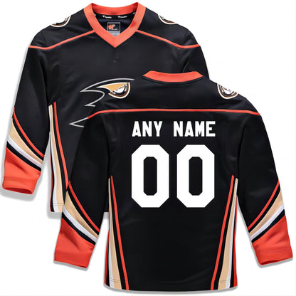 Custom A.Ducks Fanatics Branded Home Replica Custom Jersey Black Stitched American Hockey Jerseys CustomName
