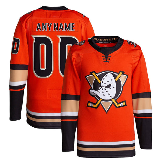 Custom A.Ducks Alternate Primegreen Authentic Pro Jersey Orange Stitched American Hockey Jerseys CustomName