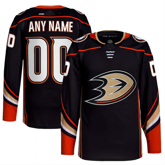 Custom A.Ducks  Home Authentic Pro Jersey Black Stitched American Hockey Jerseys CustomName
