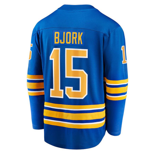 B.Sabres #15 Anders Bjork Fanatics Branded Team Home Breakaway Player Jersey  Royal Stitched American Hockey Jerseys CustomName