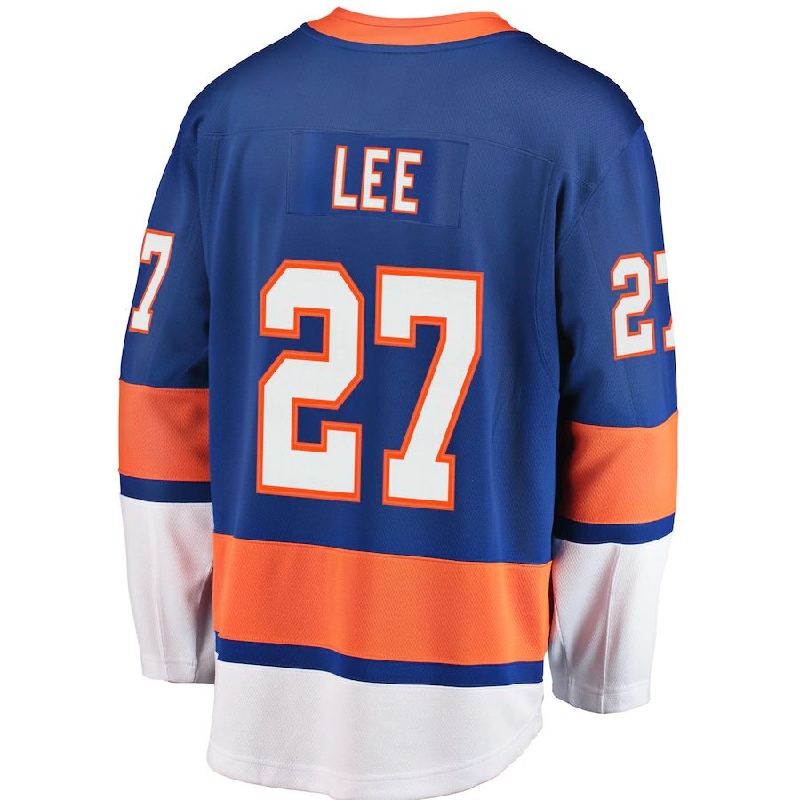 NY.Islanders #27 Anders Lee Fanatics Branded Home Premier Breakaway Player Jersey Royal Stitched American Hockey Jerseys CustomName