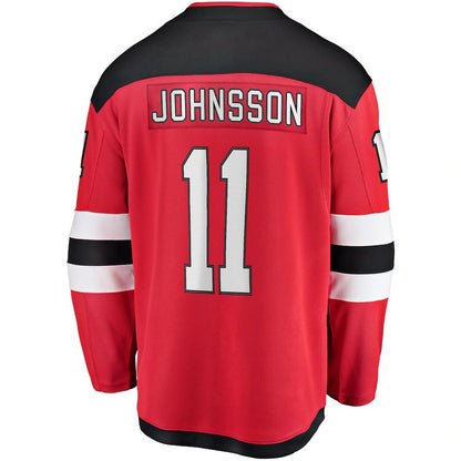 NJ.Devils #11 Andreas Johnsson Fanatics Branded Breakaway Player Jersey Red Stitched American Hockey Jerseys CustomName
