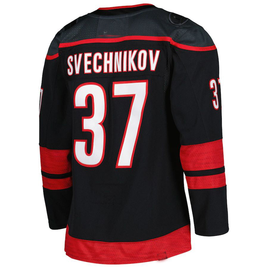 C.Hurricanes #37 Andrei Svechnikov Primegreen Authentic Pro Alternate Player Jersey Black Stitched American Hockey Jerseys CustomName