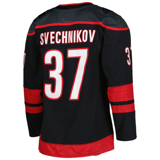 C.Hurricanes #37 Andrei Svechnikov Primegreen Authentic Pro Alternate Player Jersey Black Stitched American Hockey Jerseys CustomName
