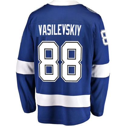 TB.Lightning #88 Andrei Vasilevskiy Fanatics Branded Home Premier Breakaway Player Jersey Blue Stitched American Hockey Jerseys CustomName