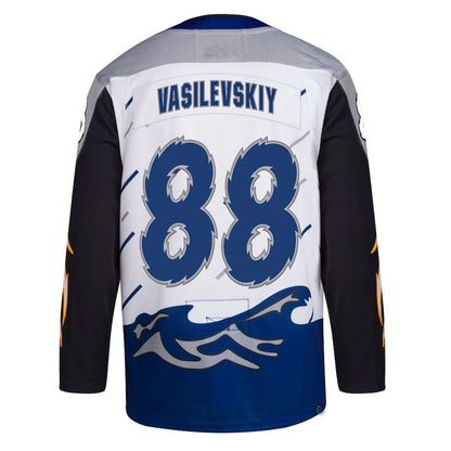 TB.Lightning #88 Andrei Vasilevskiy Reverse Retro 2.0 Authentic Player Jersey White Stitched American Hockey Jerseys CustomName