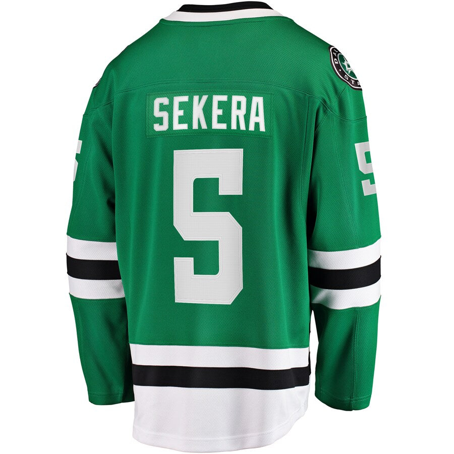 D.Stars #5 Andrej Sekera Fanatics Branded Breakaway Home Player Jersey Kelly Green Stitched American Hockey Jerseys CustomName