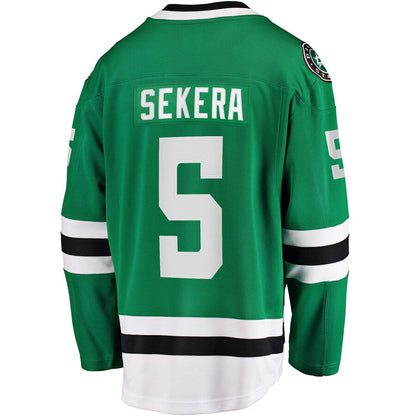 D.Stars #5 Andrej Sekera Fanatics Branded Breakaway Home Player Jersey Kelly Green Stitched American Hockey Jerseys CustomName