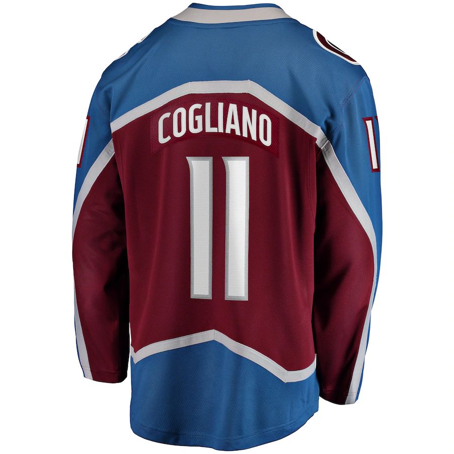 C.Avalanche #11 Andrew Cogliano Fanatics Branded Home Breakaway Jersey Burgundy Stitched American Hockey Jerseys CustomName