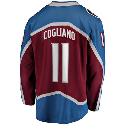 C.Avalanche #11 Andrew Cogliano Fanatics Branded Home Breakaway Jersey Burgundy Stitched American Hockey Jerseys CustomName