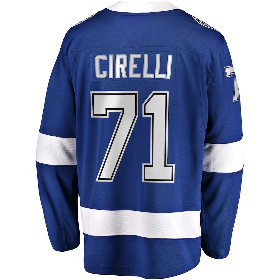 TB.Lightning #71 Anthony Cirelli Fanatics Branded Home Breakaway Player Jersey Blue Stitched American Hockey Jerseys CustomName