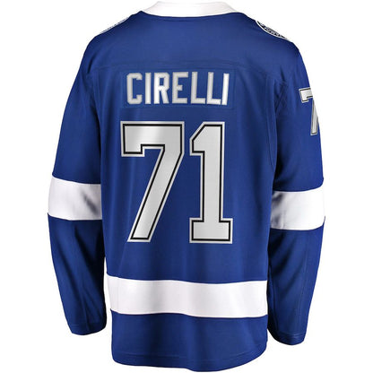 TB.Lightning #71 Anthony Cirelli Fanatics Branded Home Breakaway Player Jersey Blue Stitched American Hockey Jerseys CustomName