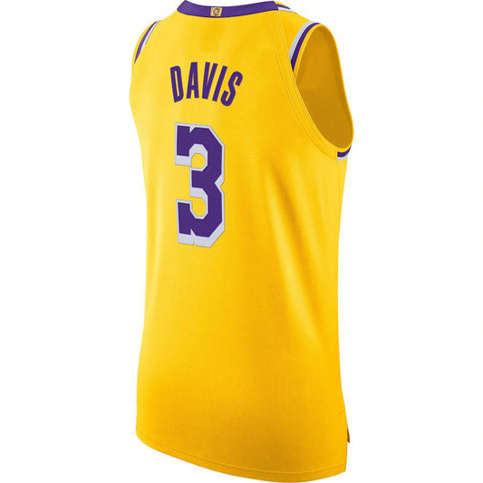 LA.Lakers #3 Anthony Davis 2020-21 Authentic Jersey  Gold Stitched American Basketball Jersey