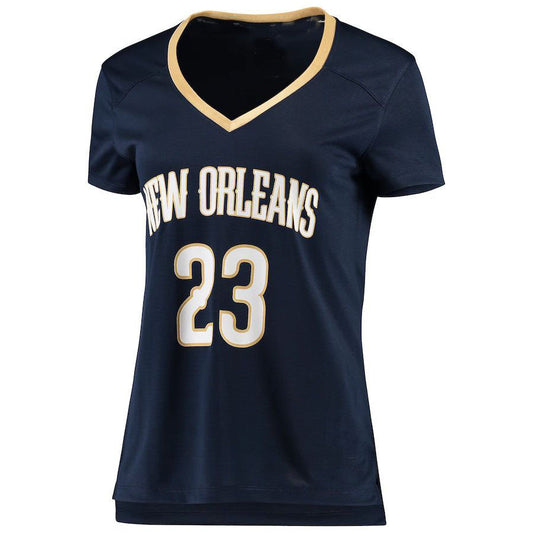 NO.Pelicans #23 Anthony Davis Fanatics Branded Women's Fast Break Replica Jersey Icon Edition Navy Stitched American Basketball Jersey