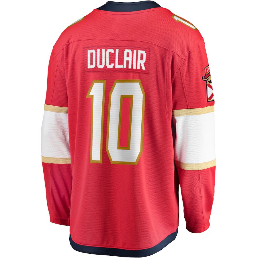 F.Panthers #10 Anthony Duclair Fanatics Branded Breakaway Player Jersey Red Stitched American Hockey Jerseys CustomName
